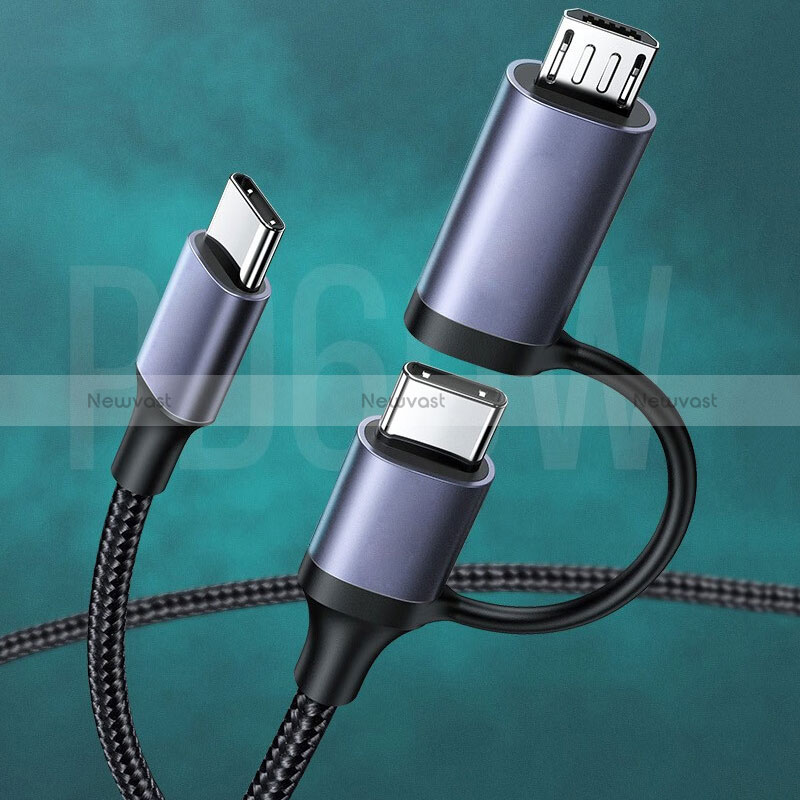 Type-C USB-C to Type-C USB-C Cable Adapter 60W H02 Black
