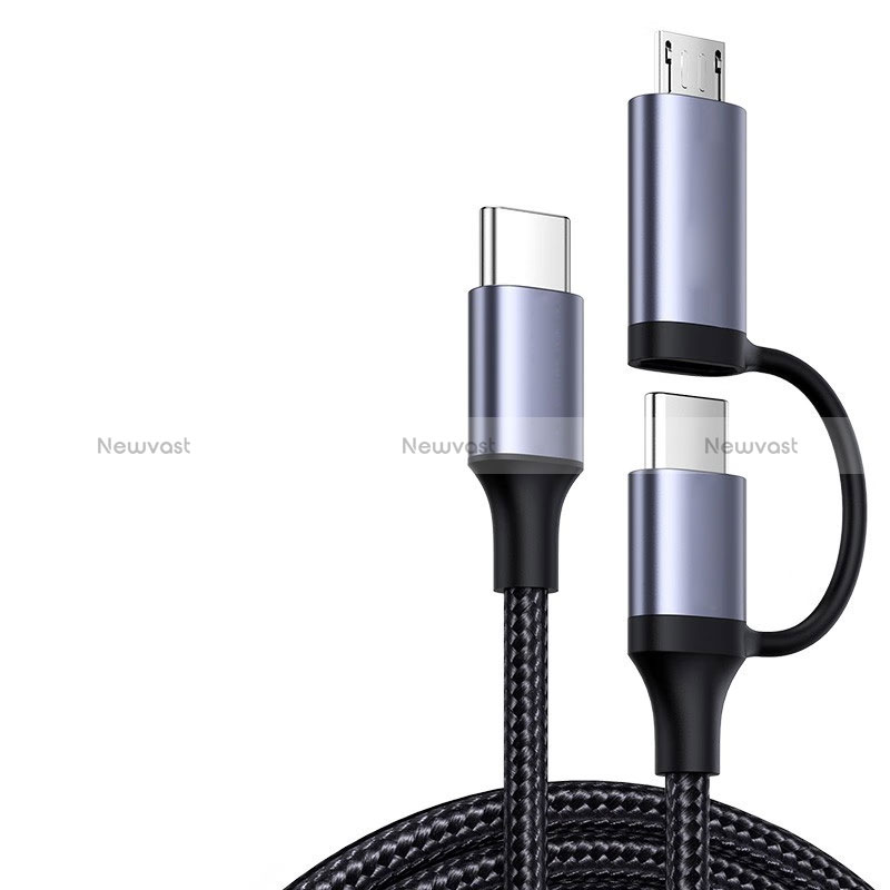 Type-C USB-C to Type-C USB-C Cable Adapter 60W H03 for Apple iPad Air 5 10.9 (2022) Dark Gray