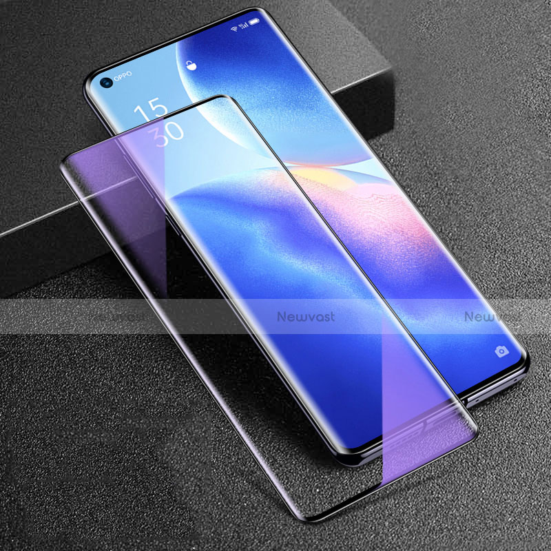 Ultra Clear Anti Blue Light Full Screen Protector Tempered Glass F02 for Oppo Reno5 Pro 5G Black