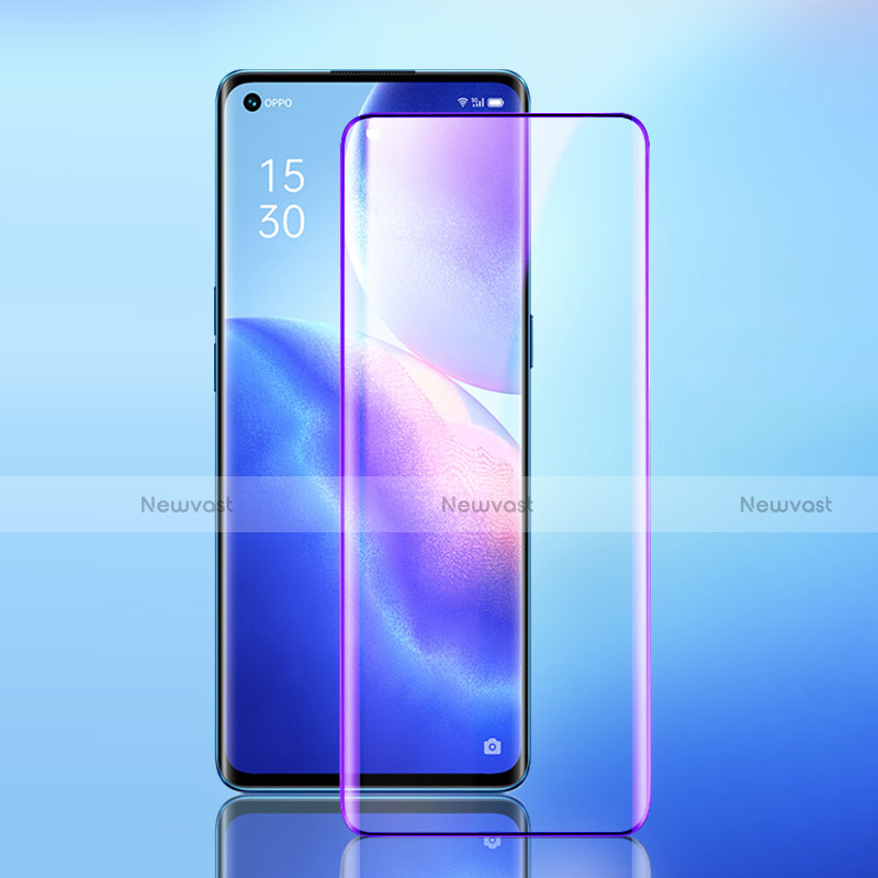 Ultra Clear Anti Blue Light Full Screen Protector Tempered Glass F02 for Oppo Reno5 Pro+ Plus 5G Black