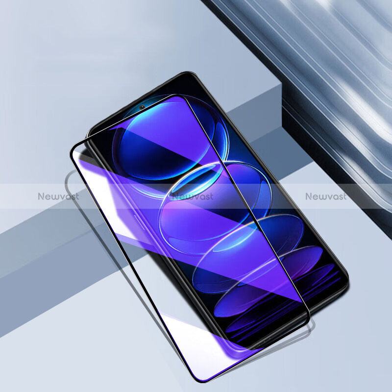 Ultra Clear Anti Blue Light Full Screen Protector Tempered Glass F02 for Xiaomi Redmi Note 12 Pro+ Plus 5G Black