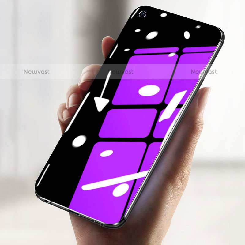 Ultra Clear Anti Blue Light Full Screen Protector Tempered Glass F03 for Oppo F19 Pro+ Plus 5G Black