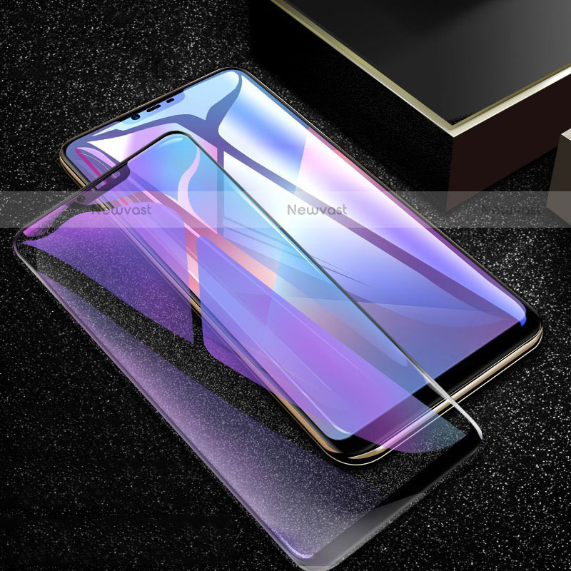 Ultra Clear Anti Blue Light Full Screen Protector Tempered Glass for Oppo A12e Black