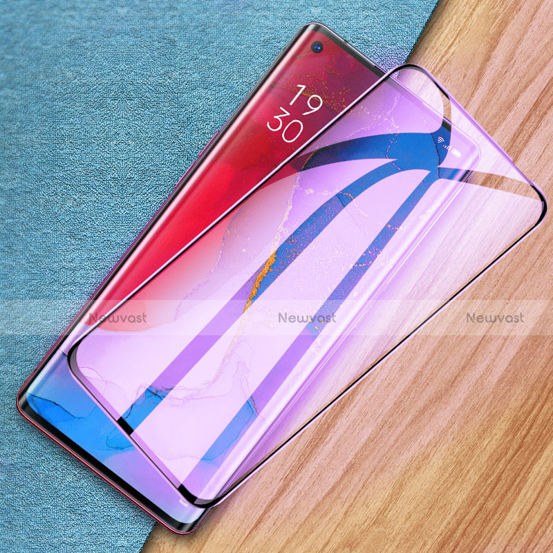 Ultra Clear Anti Blue Light Full Screen Protector Tempered Glass for Oppo Reno3 Pro Black