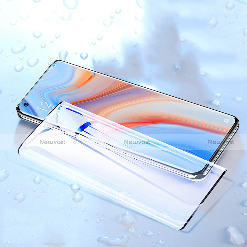 Ultra Clear Anti Blue Light Full Screen Protector Tempered Glass for Oppo Reno4 Pro 5G Black