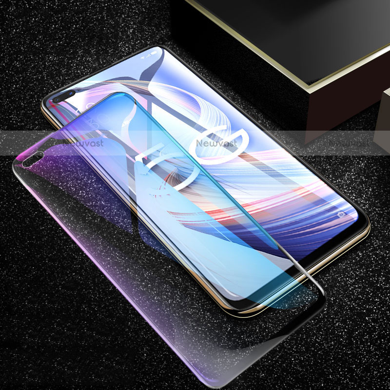 Ultra Clear Anti Blue Light Full Screen Protector Tempered Glass for Oppo Reno4 Z 5G Black