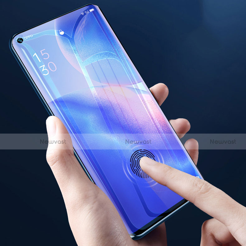 Ultra Clear Anti Blue Light Full Screen Protector Tempered Glass for Oppo Reno5 Pro+ Plus 5G Black