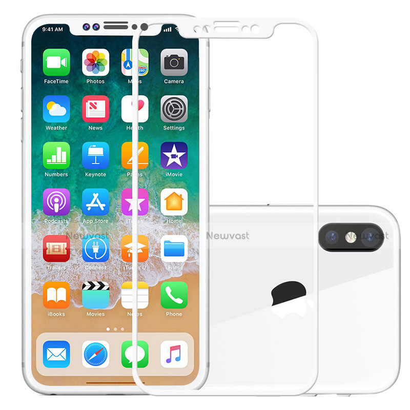 Ultra Clear Full Screen Protector Tempered Glass F02 for Apple iPhone X White