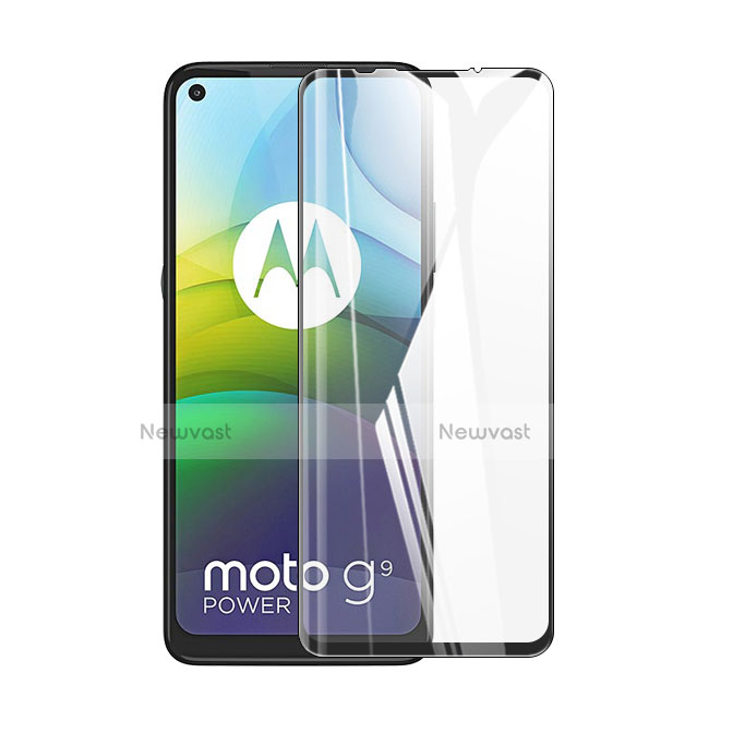 Ultra Clear Full Screen Protector Tempered Glass F02 for Motorola Moto G9 Power Black