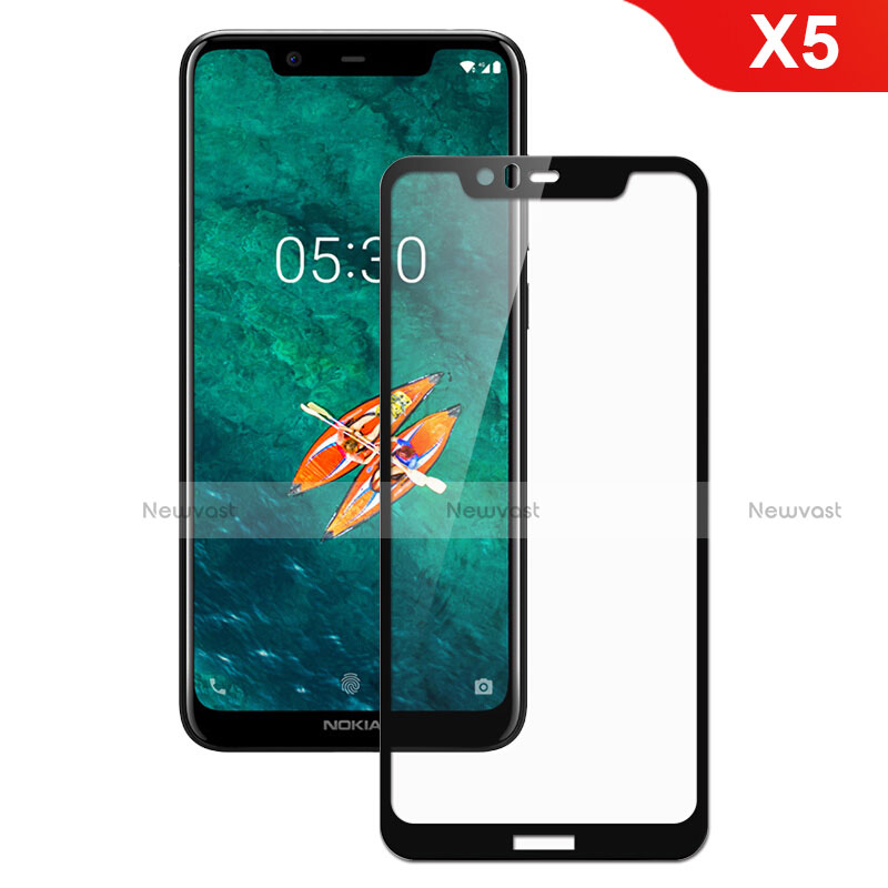 Ultra Clear Full Screen Protector Tempered Glass F02 for Nokia X5 Black
