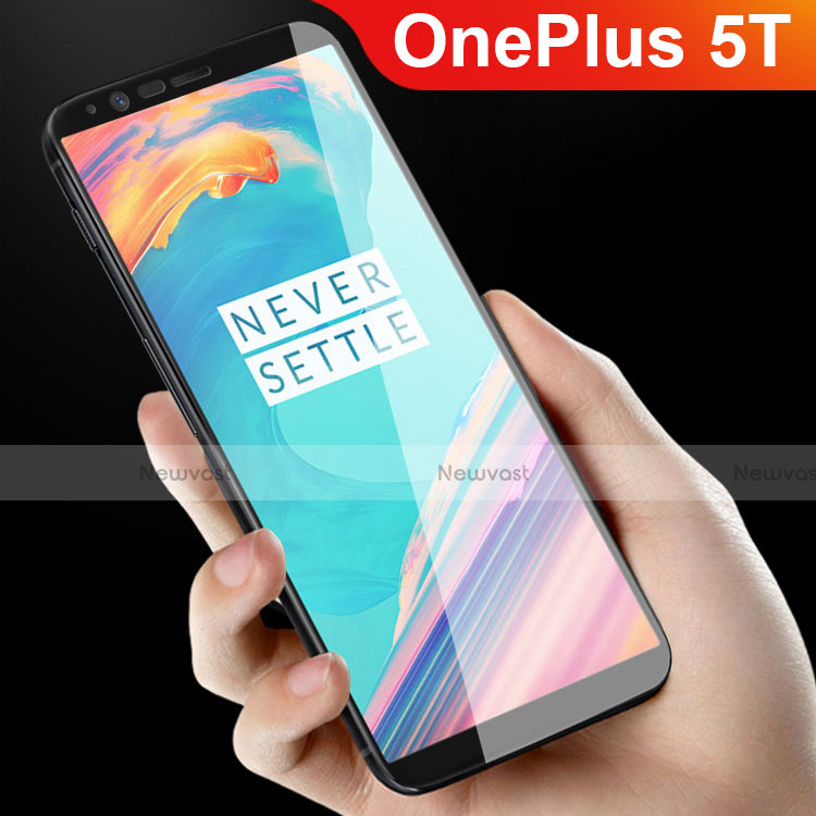 Ultra Clear Full Screen Protector Tempered Glass F02 for OnePlus 5T A5010 Black