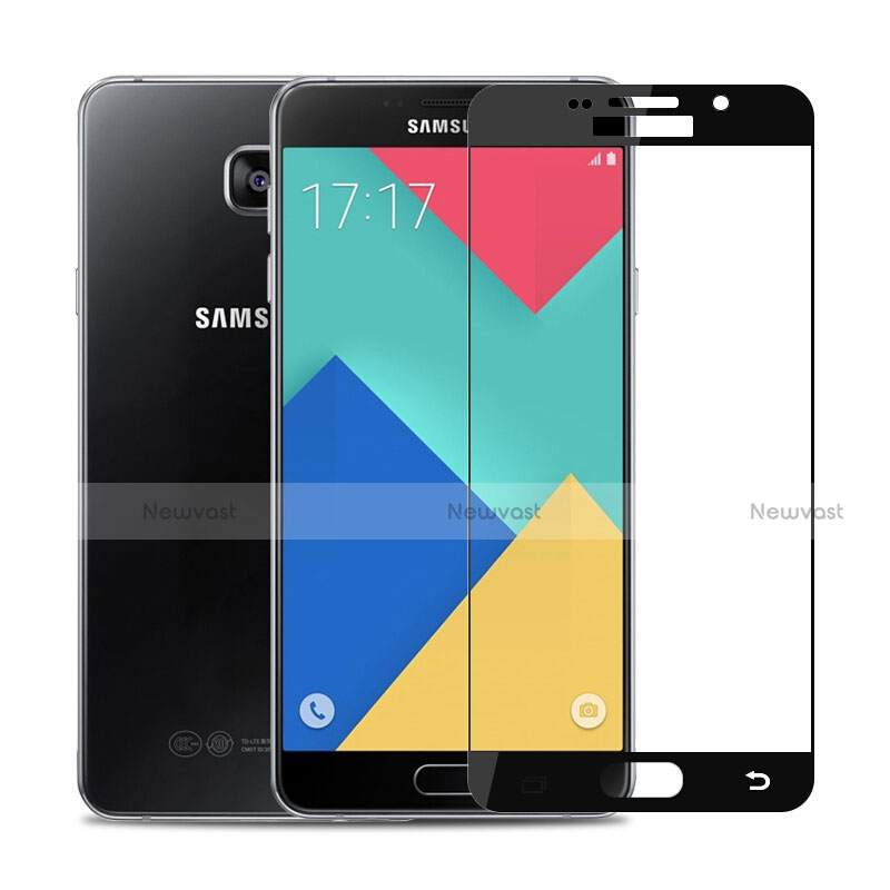 Ultra Clear Full Screen Protector Tempered Glass F02 for Samsung Galaxy A9 (2016) A9000 Black