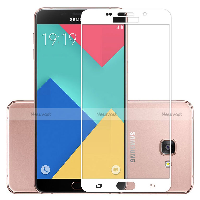 Ultra Clear Full Screen Protector Tempered Glass F02 for Samsung Galaxy A9 Pro (2016) SM-A9100 White