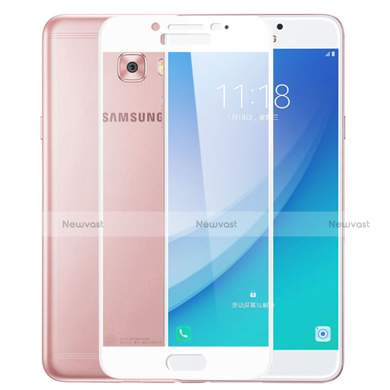 Ultra Clear Full Screen Protector Tempered Glass F02 for Samsung Galaxy C5 Pro C5010 White