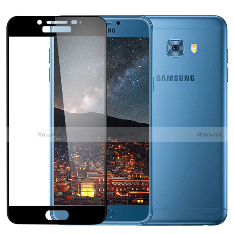 Ultra Clear Full Screen Protector Tempered Glass F02 for Samsung Galaxy C7 Pro C7010 Black