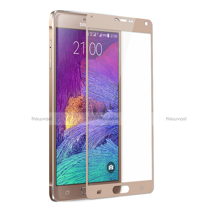 Ultra Clear Full Screen Protector Tempered Glass F02 for Samsung Galaxy Note 4 Duos N9100 Dual SIM Gold
