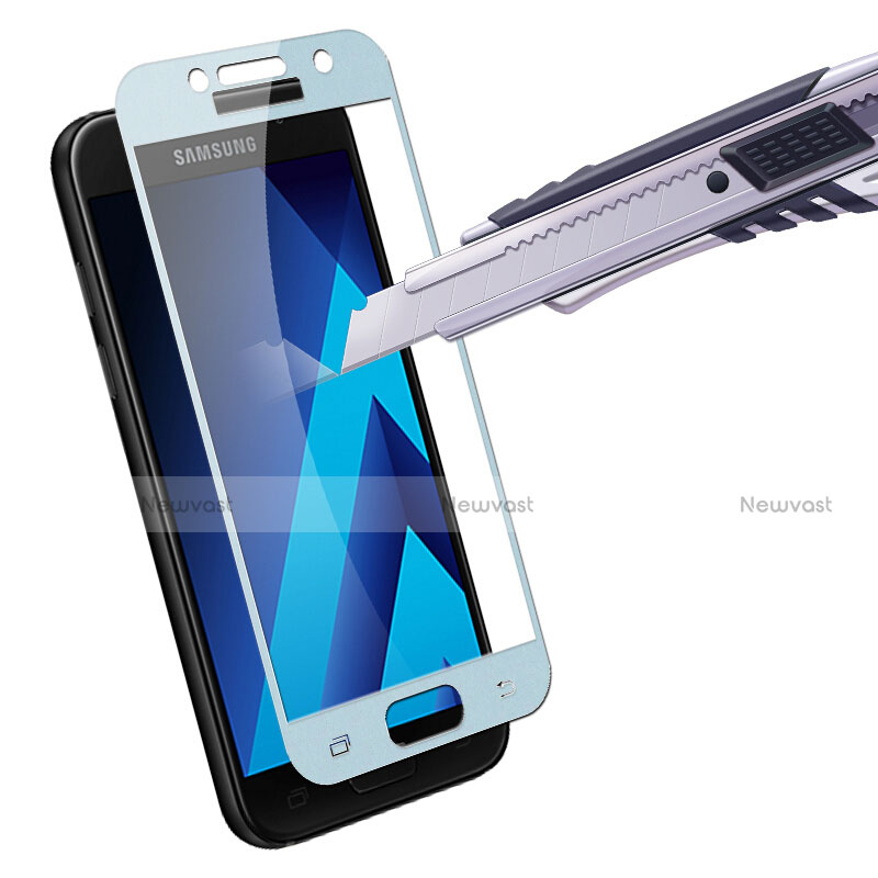 Ultra Clear Full Screen Protector Tempered Glass F03 for Samsung Galaxy A3 (2017) SM-A320F Blue