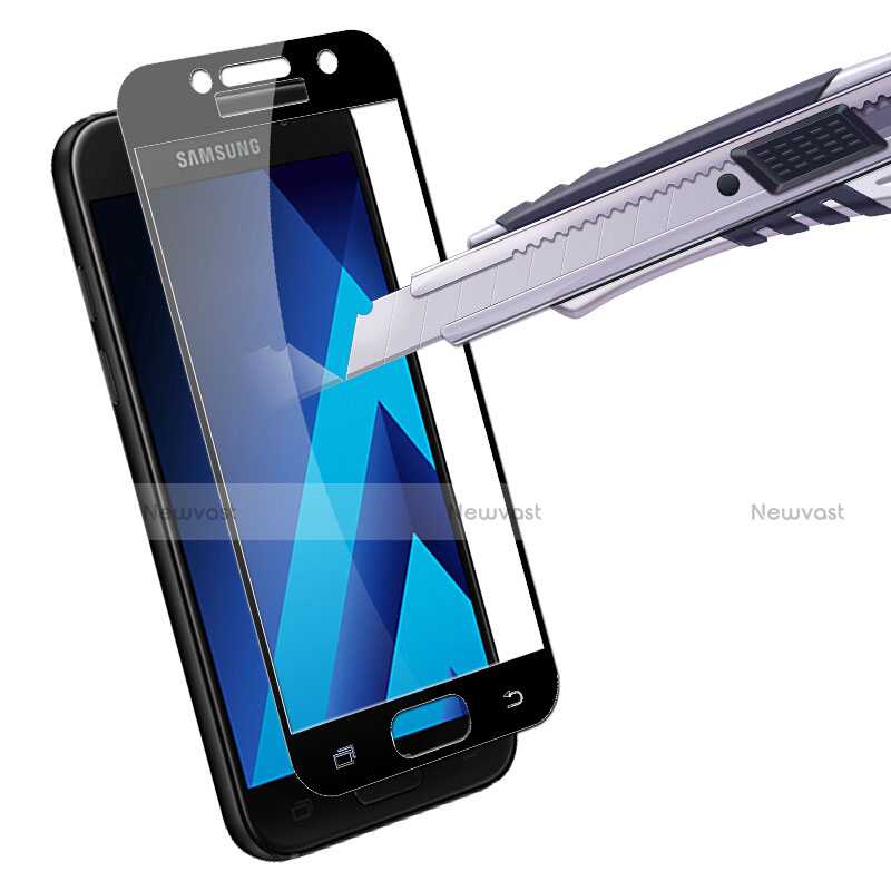 Ultra Clear Full Screen Protector Tempered Glass F03 for Samsung Galaxy A7 (2017) A720F Black