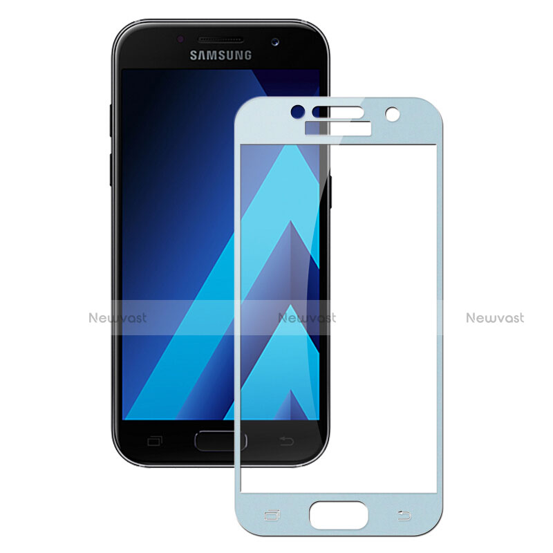 Ultra Clear Full Screen Protector Tempered Glass F03 for Samsung Galaxy A7 (2017) A720F Blue