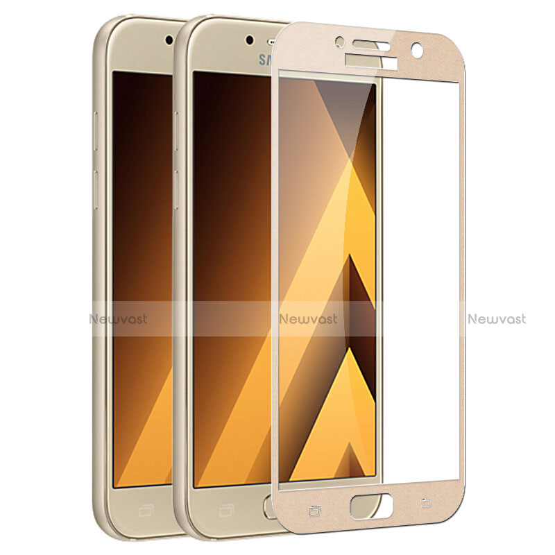 Ultra Clear Full Screen Protector Tempered Glass F03 for Samsung Galaxy A7 (2017) A720F Gold