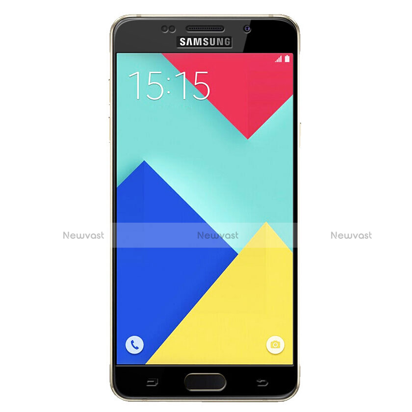 Ultra Clear Full Screen Protector Tempered Glass F03 for Samsung Galaxy A9 Pro (2016) SM-A9100 Black