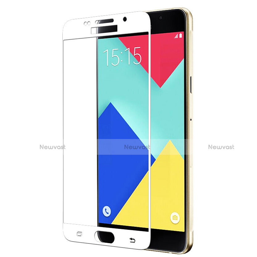 Ultra Clear Full Screen Protector Tempered Glass F03 for Samsung Galaxy A9 Pro (2016) SM-A9100 White