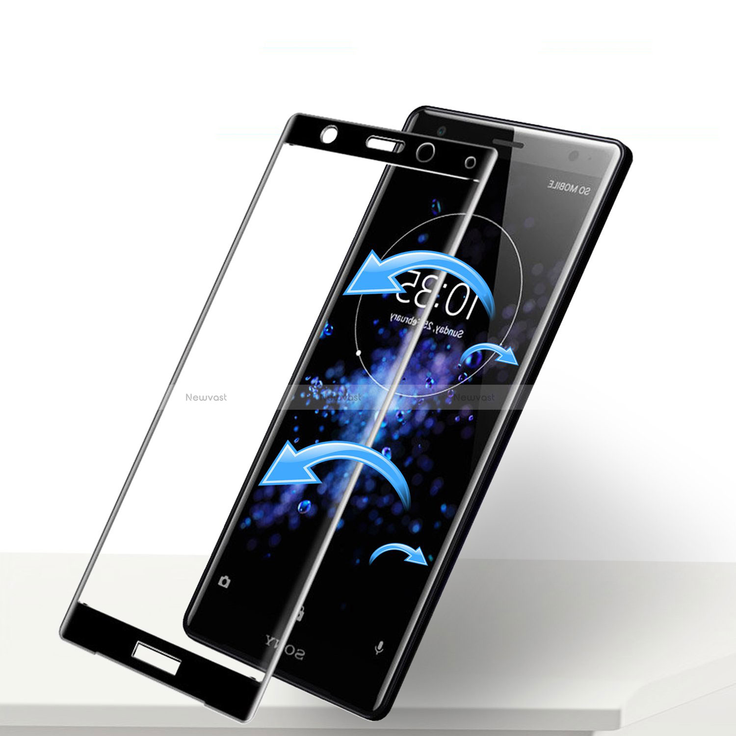 Ultra Clear Full Screen Protector Tempered Glass F03 for Sony Xperia XZ2 Compact Black