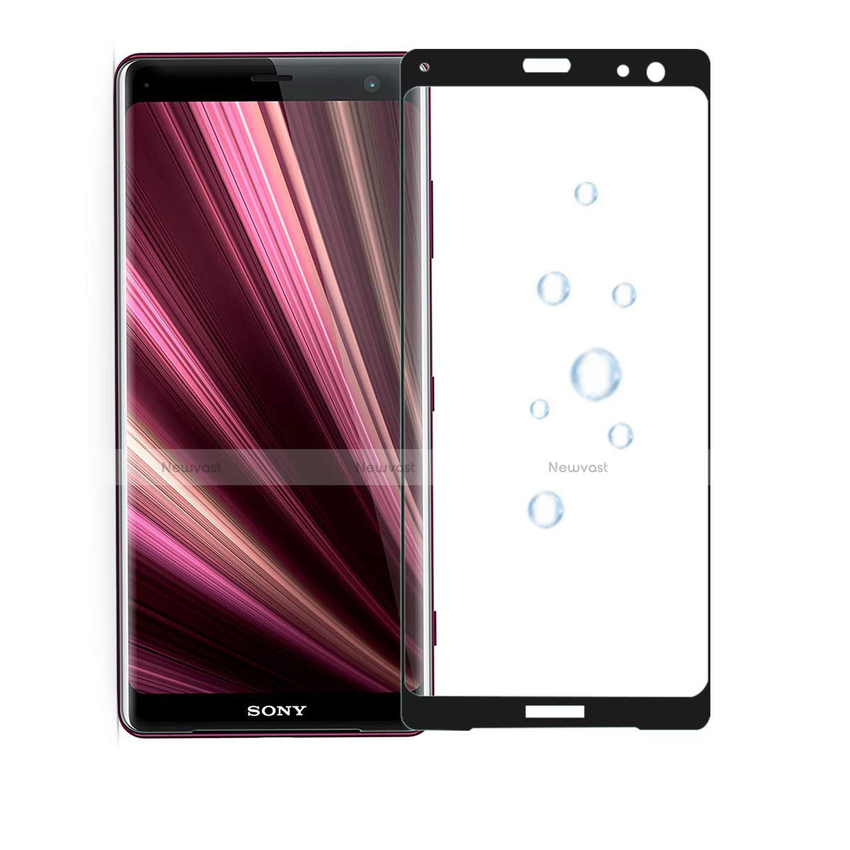 Ultra Clear Full Screen Protector Tempered Glass F03 for Sony Xperia XZ3 Black