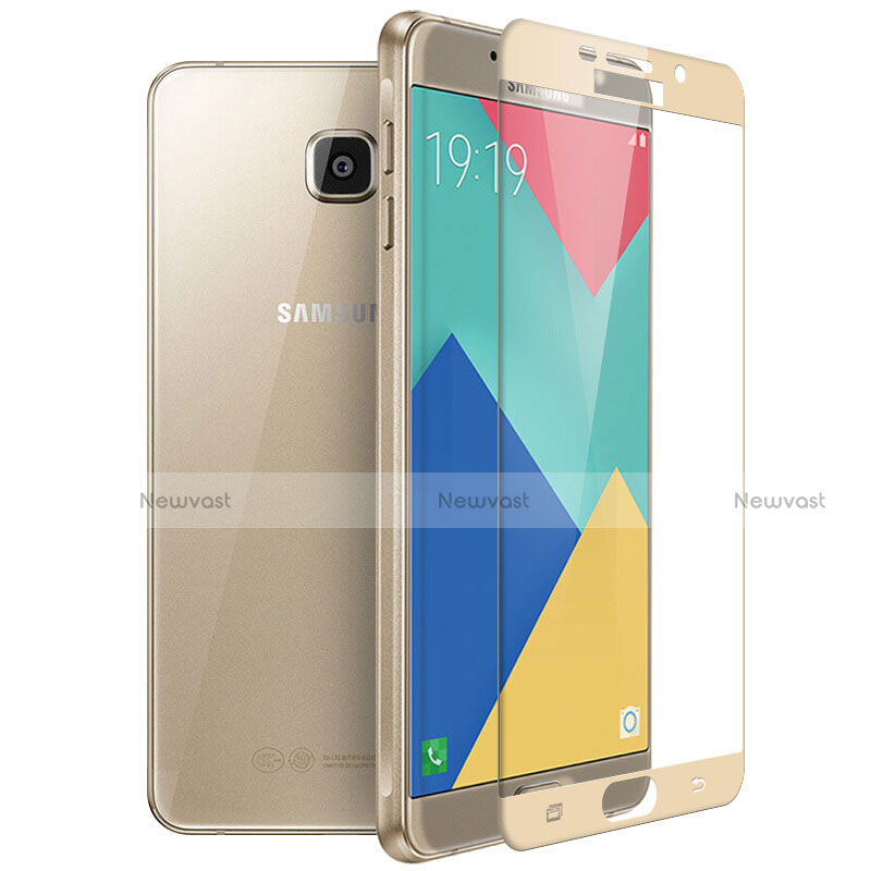 Ultra Clear Full Screen Protector Tempered Glass F04 for Samsung Galaxy A9 (2016) A9000 Gold