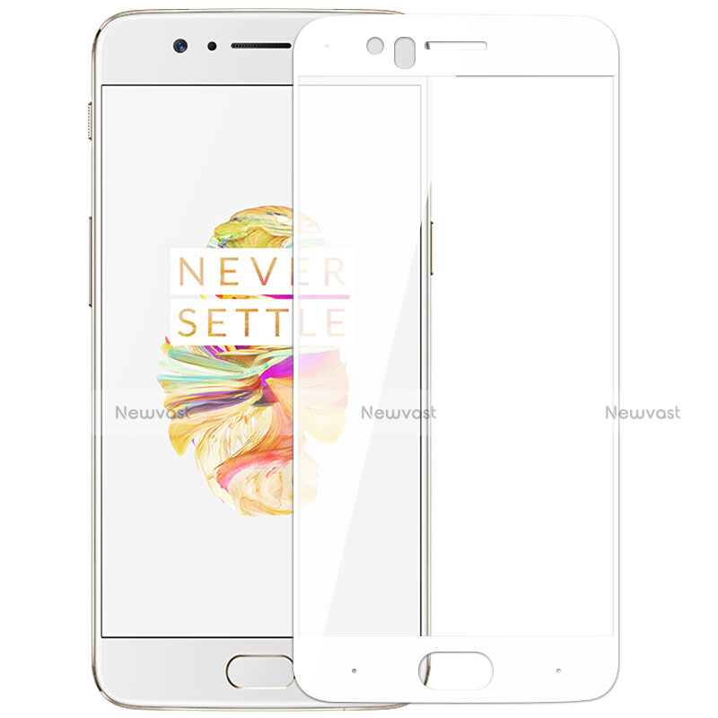 Ultra Clear Full Screen Protector Tempered Glass F06 for OnePlus 5 White