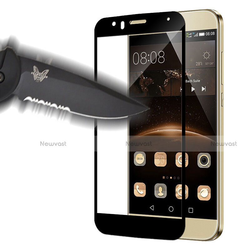Ultra Clear Full Screen Protector Tempered Glass for Huawei G8 Black