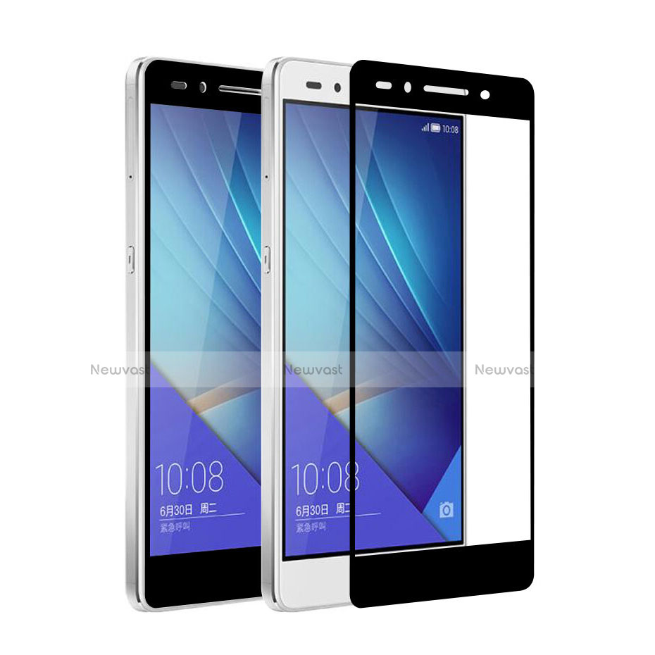 Ultra Clear Full Screen Protector Tempered Glass for Huawei Honor 7 Black