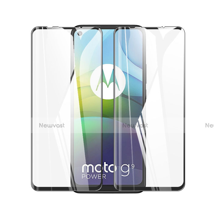 Ultra Clear Full Screen Protector Tempered Glass for Motorola Moto G9 Power Black