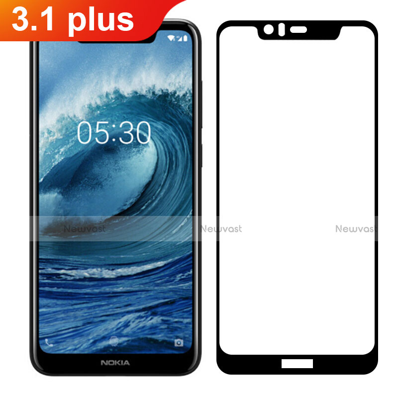 Ultra Clear Full Screen Protector Tempered Glass for Nokia 3.1 Plus Black