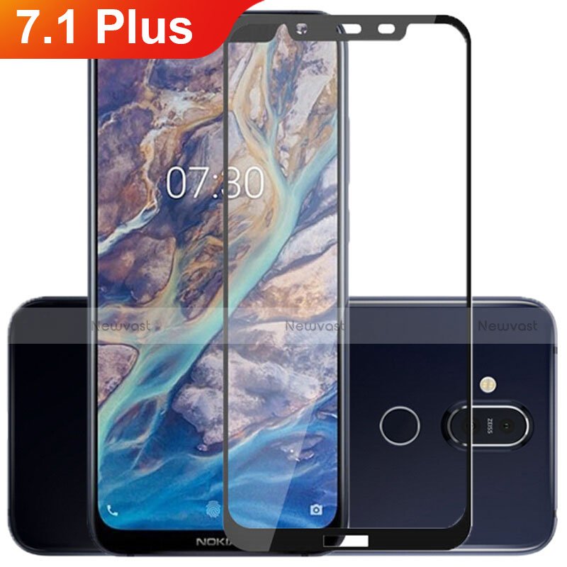 Ultra Clear Full Screen Protector Tempered Glass for Nokia 7.1 Plus Black