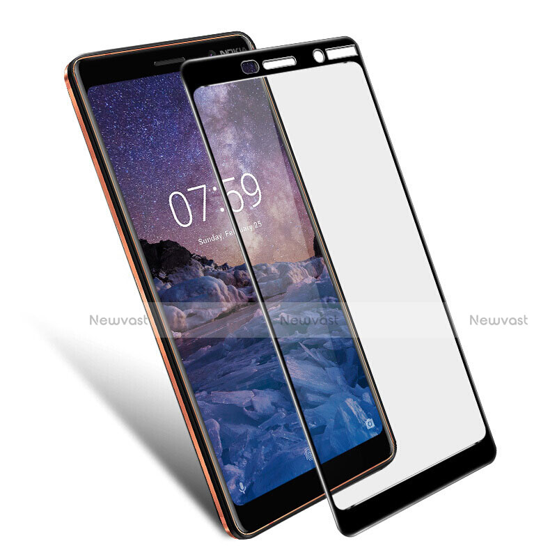 Ultra Clear Full Screen Protector Tempered Glass for Nokia 7 Plus Black