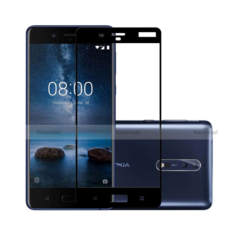Ultra Clear Full Screen Protector Tempered Glass for Nokia 8 Black