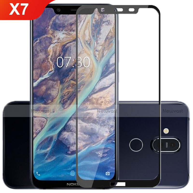 Ultra Clear Full Screen Protector Tempered Glass for Nokia X7 Black