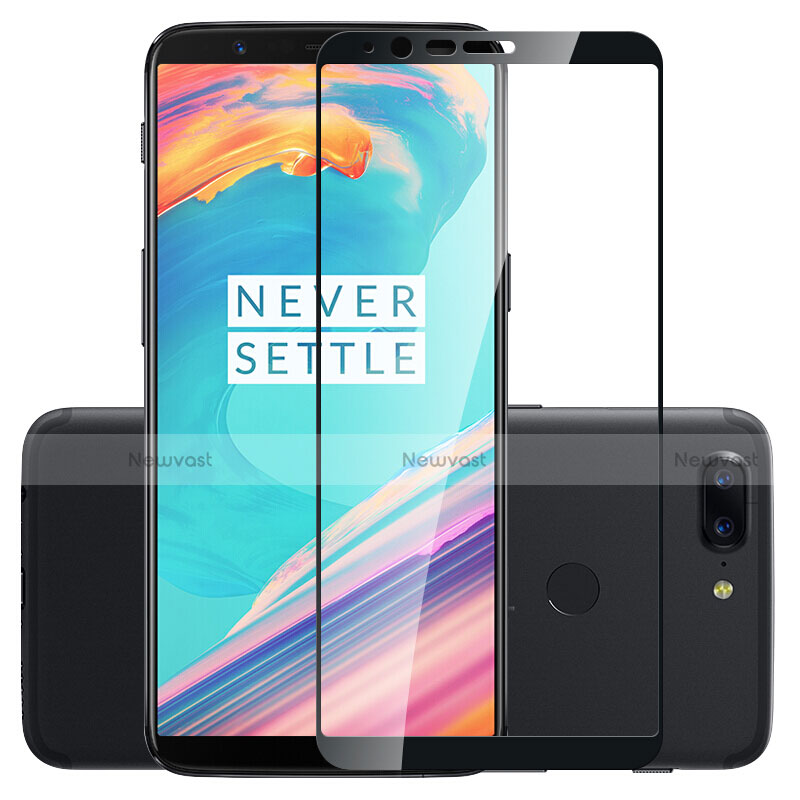 Ultra Clear Full Screen Protector Tempered Glass for OnePlus 5T A5010 Black