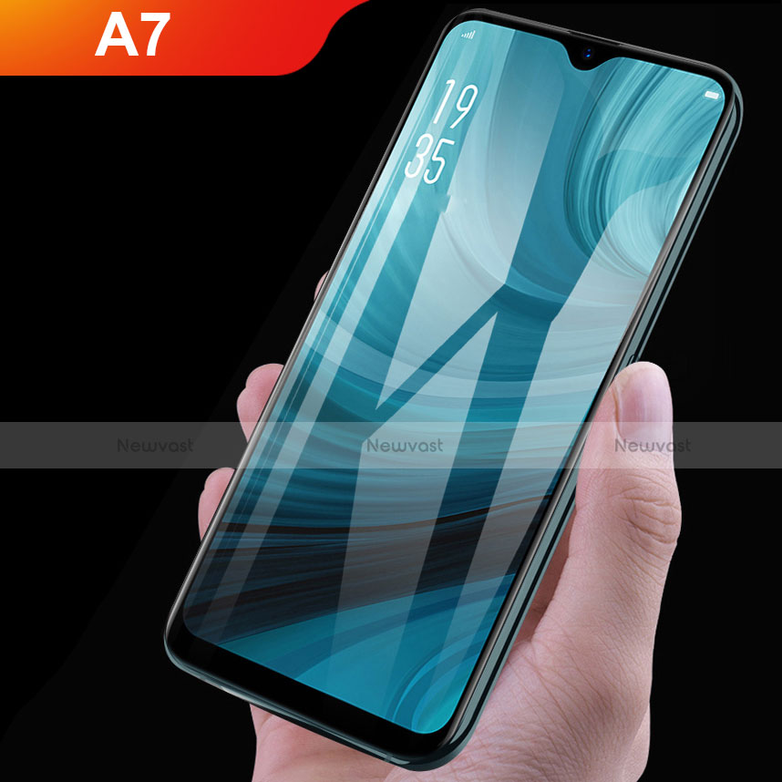 Ultra Clear Full Screen Protector Tempered Glass for Oppo A7 Black