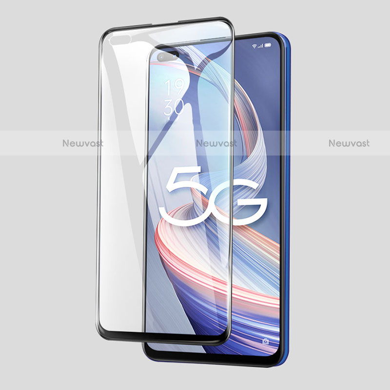 Ultra Clear Full Screen Protector Tempered Glass for Oppo Reno4 Z 5G Black