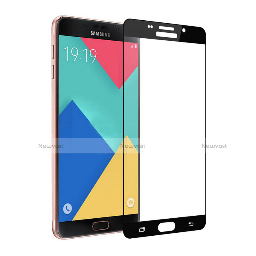 Ultra Clear Full Screen Protector Tempered Glass for Samsung Galaxy A7 (2016) A7100 Black