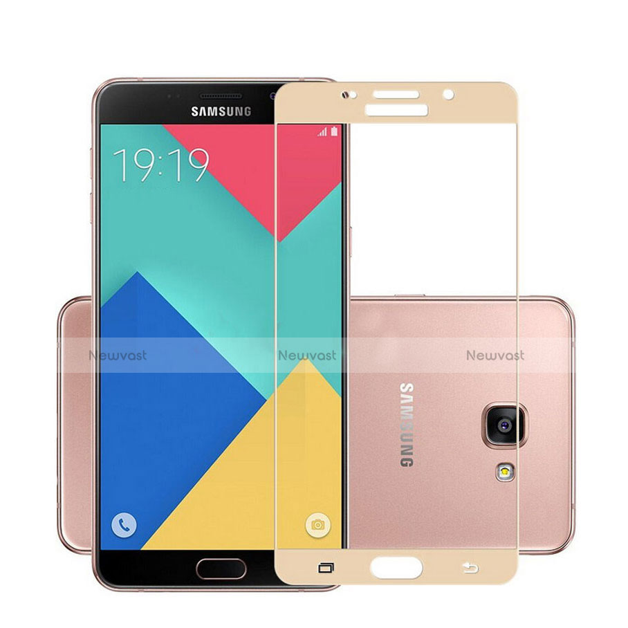 Ultra Clear Full Screen Protector Tempered Glass for Samsung Galaxy A7 (2016) A7100 Gold