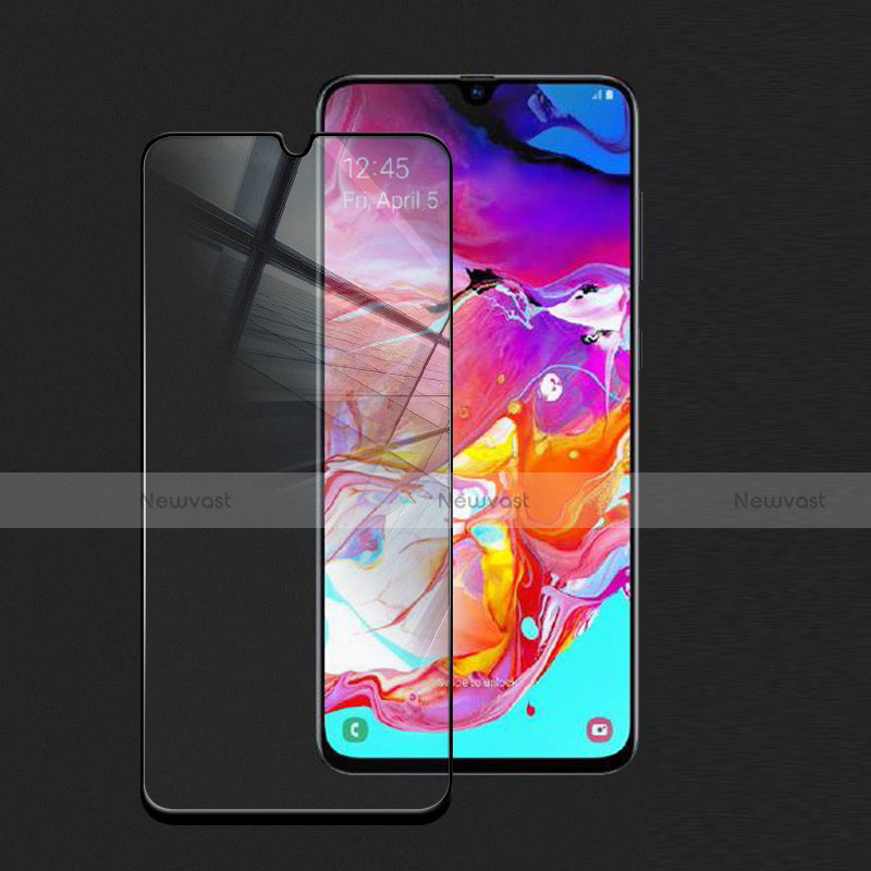 Ultra Clear Full Screen Protector Tempered Glass for Samsung Galaxy A70 Black