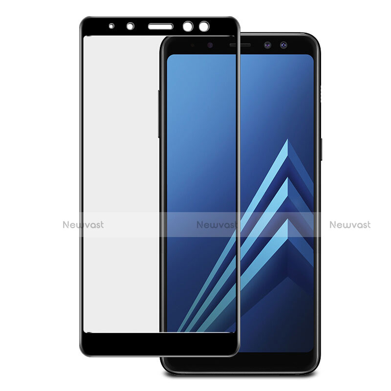 Ultra Clear Full Screen Protector Tempered Glass for Samsung Galaxy A8+ A8 Plus (2018) Duos A730F Black
