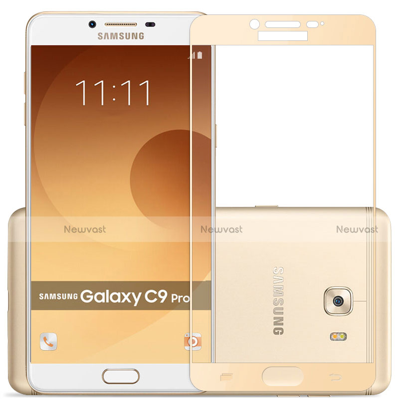 Ultra Clear Full Screen Protector Tempered Glass for Samsung Galaxy C9 Pro C9000 Gold