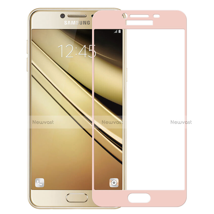 Ultra Clear Full Screen Protector Tempered Glass for Samsung Galaxy C9 Pro C9000 Pink