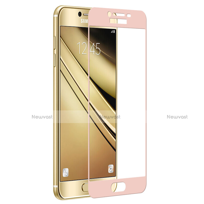 Ultra Clear Full Screen Protector Tempered Glass for Samsung Galaxy C9 Pro C9000 Pink
