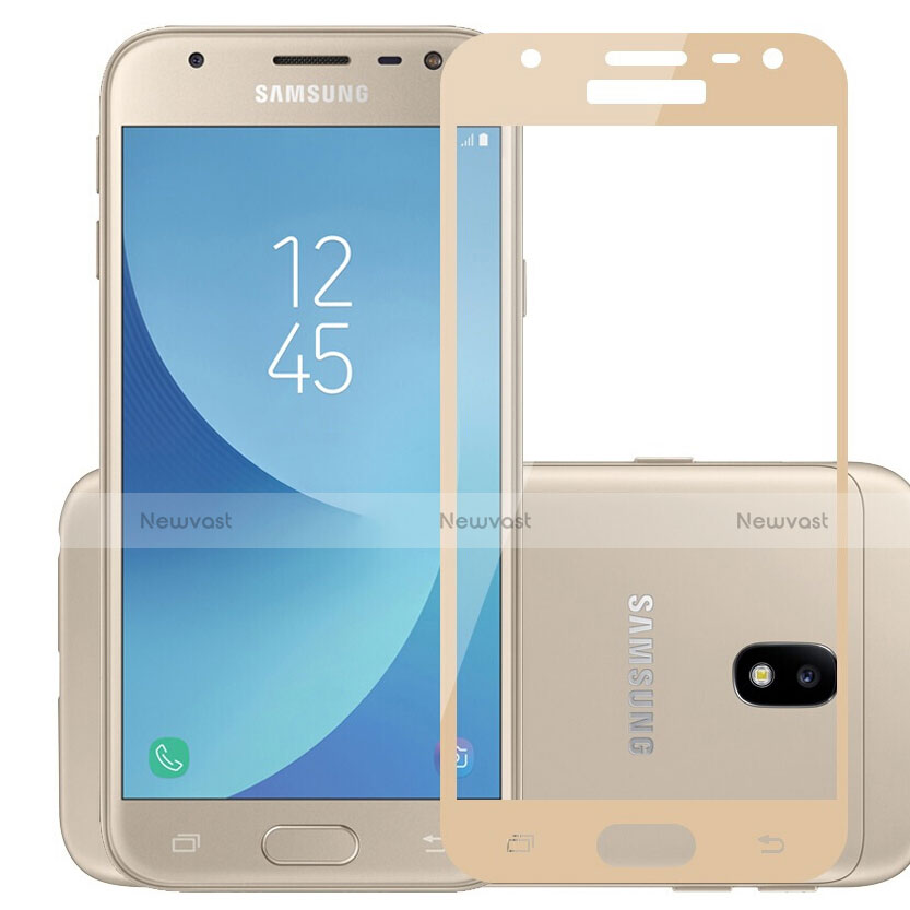 Ultra Clear Full Screen Protector Tempered Glass for Samsung Galaxy J3 Pro (2017) Gold