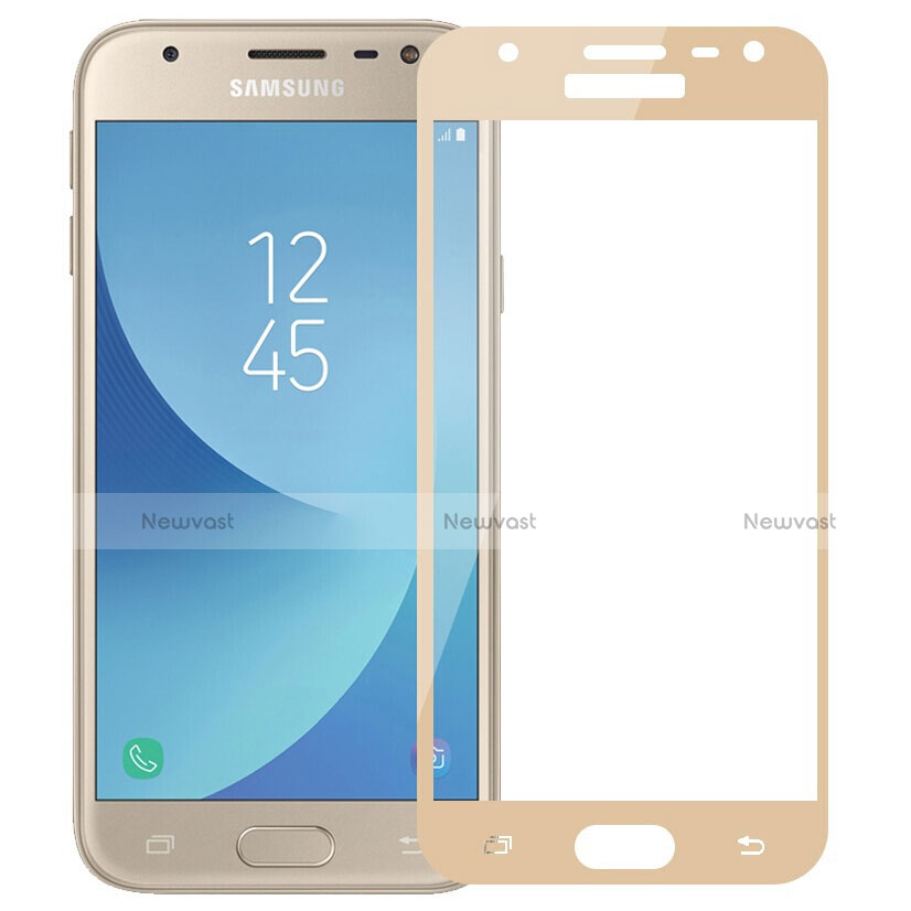 Ultra Clear Full Screen Protector Tempered Glass for Samsung Galaxy J3 Pro (2017) Gold